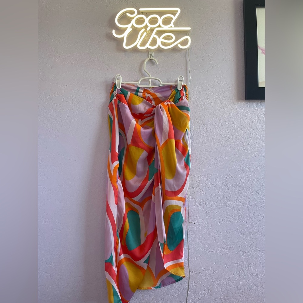 Vici Darla Wrap Midi Skirt-Skies are Blue